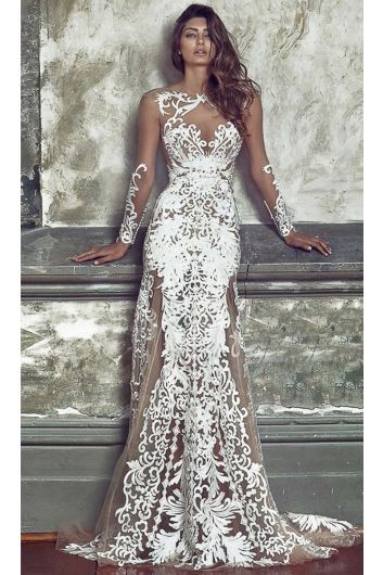 Ethereal Lace Illusion Gown