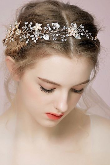 Floral Crystal Embellished Headband for Evening Gowns and Formal Events