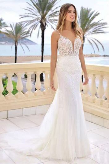 Lace  Mermaid Gown Long Train for Formal Events