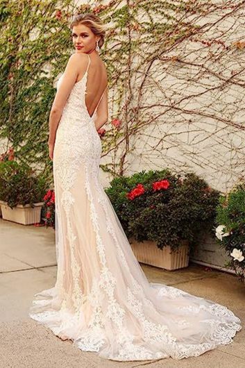 Mermaid Gown with Long Train for Formal