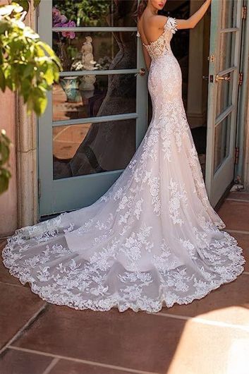 Lace Mermaid Gown Train for Formal Events