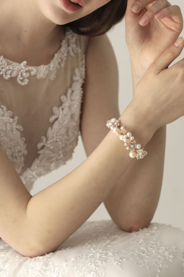 Pearl Cluster Statement Bracelet for Evening Gowns