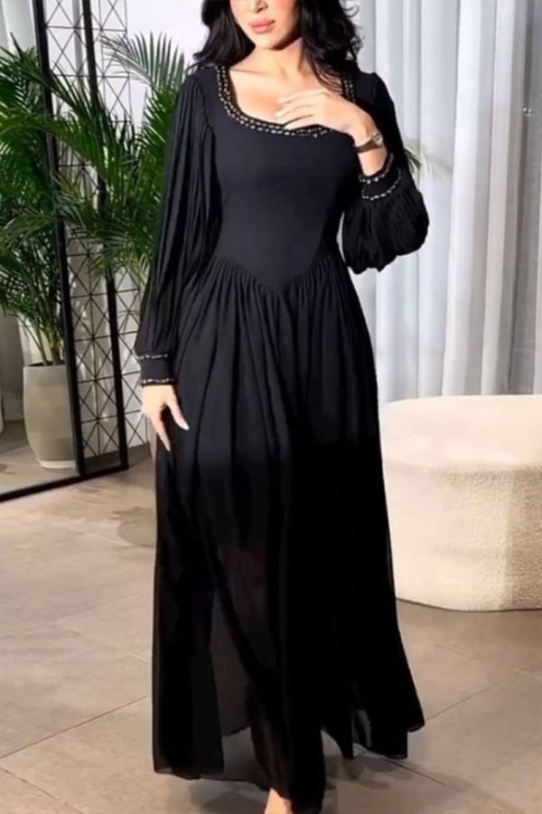 Midnight Elegance Long Sleeve Gown