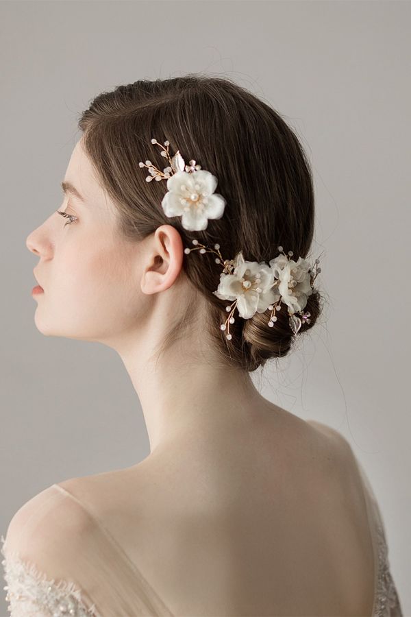 Floral Pearl Hairpiece for Bridal and Formal Events