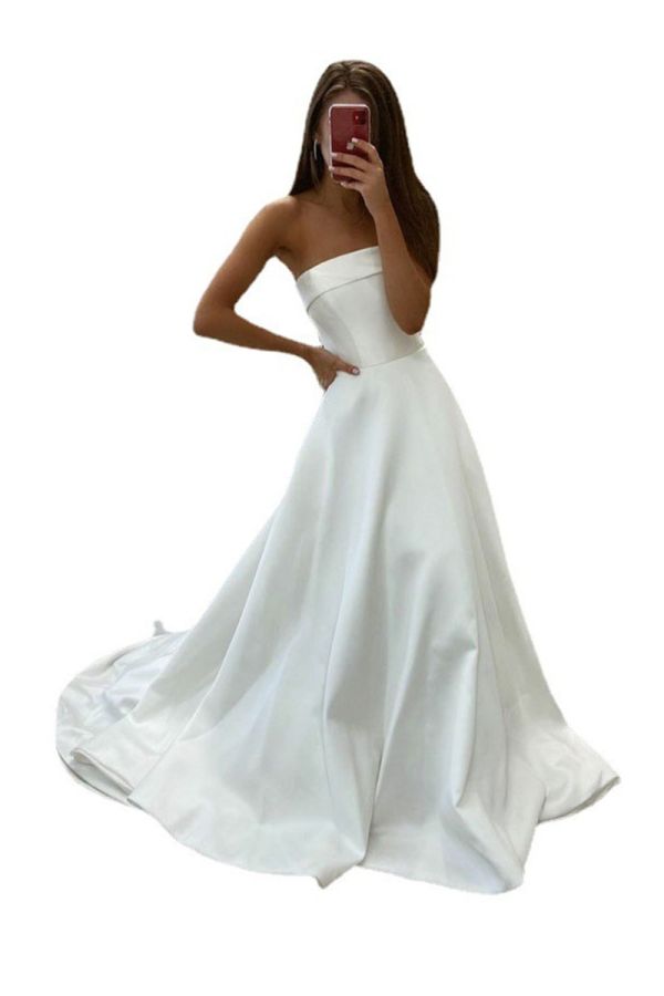 Strapless Sweetheart Neckline Ball Gown with  Train for Formal Events